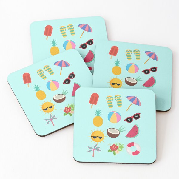 Item preview, Summer vibes pattern featuring all your summer favourites! on blue designed and sold by VioletStudio.