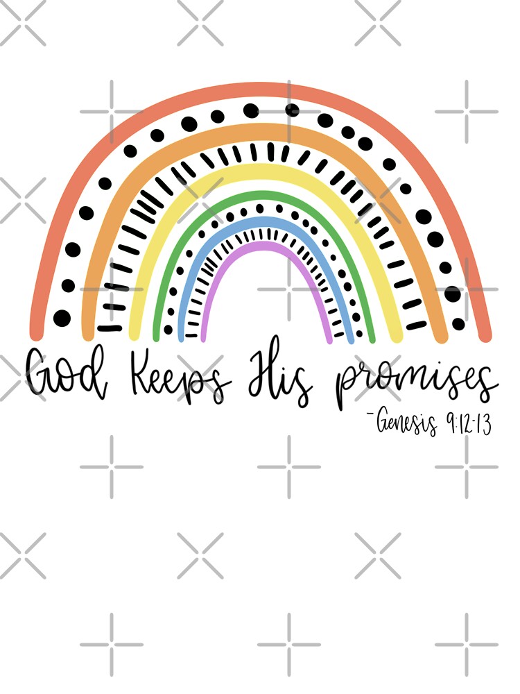 Camiseta Para Ninos Arco Iris Del Versiculo Biblico Dios Cumple Sus Promesas De Eaprice19 Redbubble