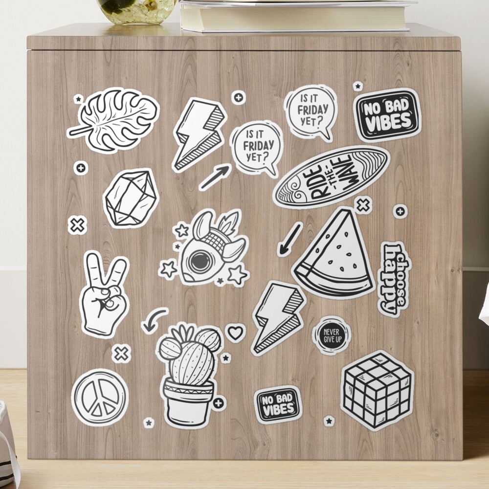 "black aesthetic sticker pack" Sticker by PauBa Redbubble