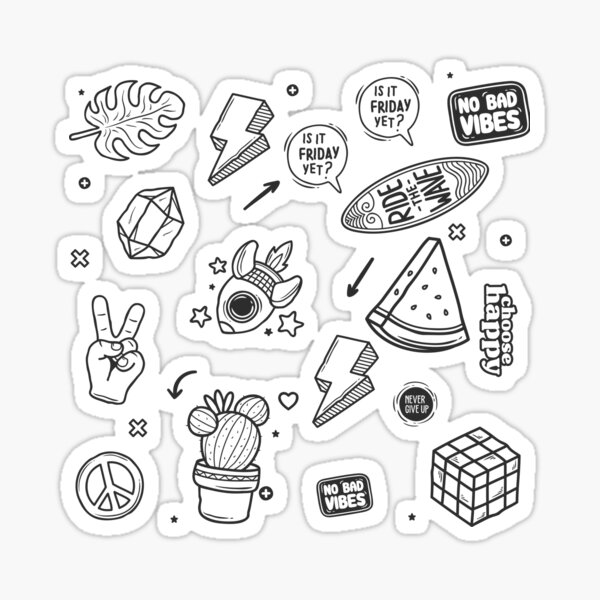 13 idées de Stickers noir et blanc