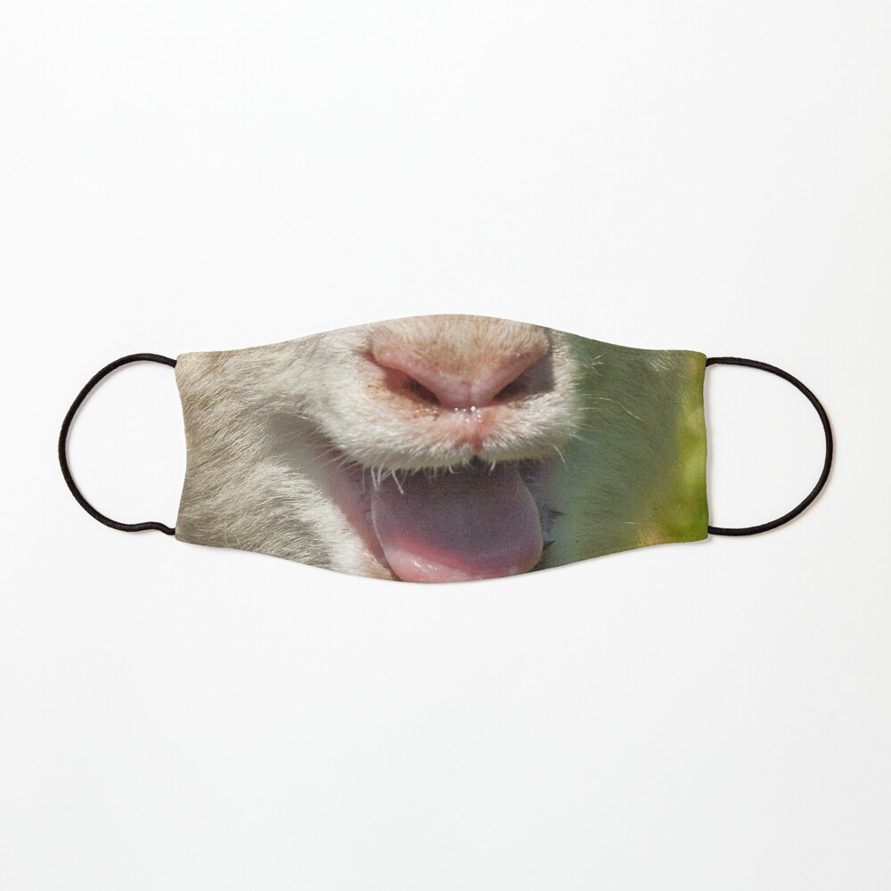 Funny Animal Mask Little Bleating Lamb Nose Nostrils Mouth And Tongue Mask By Jellybeenzz Redbubble