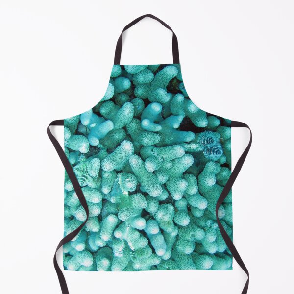 Watercolor Sealife, Finger Coral 05, Bonaire, Dutch West Indies Apron