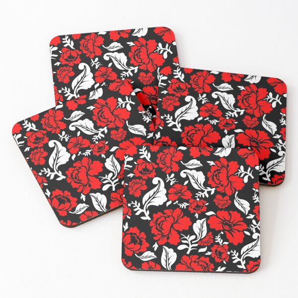 Item preview, Red and White Rose Pattern pretty red roses designed and sold by RKSDesigns.
