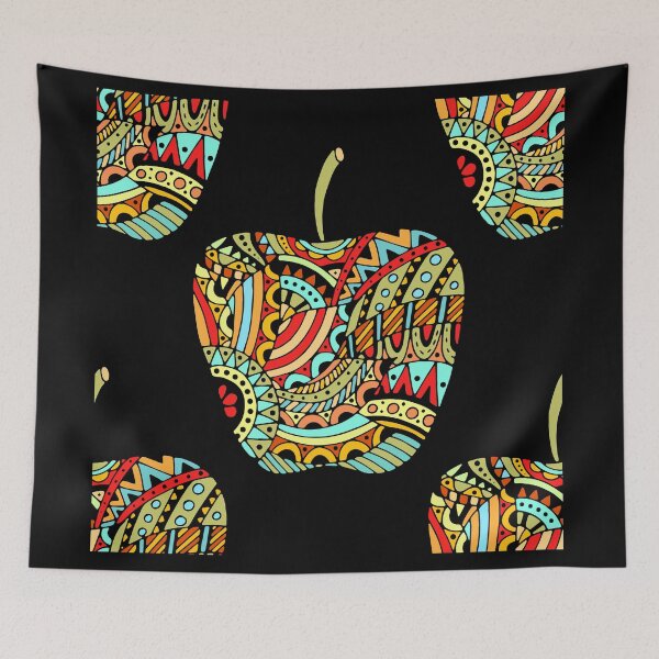 Item preview, Seemless artistic unique beautiful apple elaborate colorful designed and sold by RKSDesigns.