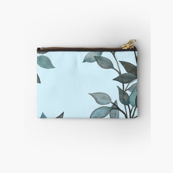 Item preview, Leaves branches II watercolor painting light blue designed and sold by GittaG74.