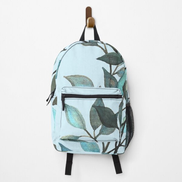 Item preview, Leaves branches II watercolor painting light blue designed and sold by GittaG74.
