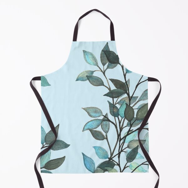 Item preview, Leaves branches II watercolor painting light blue designed and sold by GittaG74.