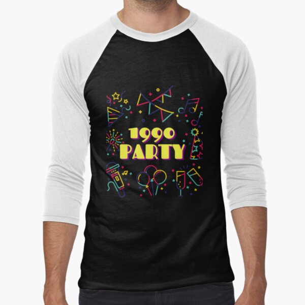1990 Party Baseball ¾ Sleeve T-Shirt