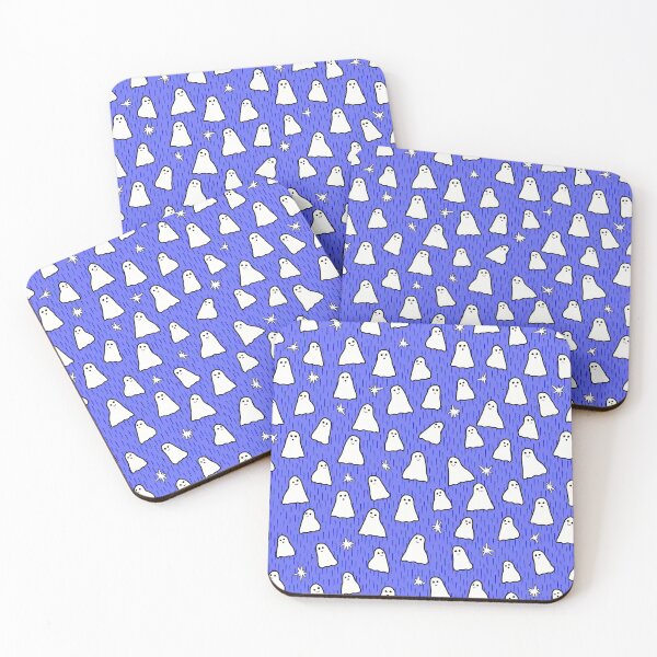 Item preview, Ghosts and Sparkles Halloween Pattern on Blue designed and sold by Harriet Linton.