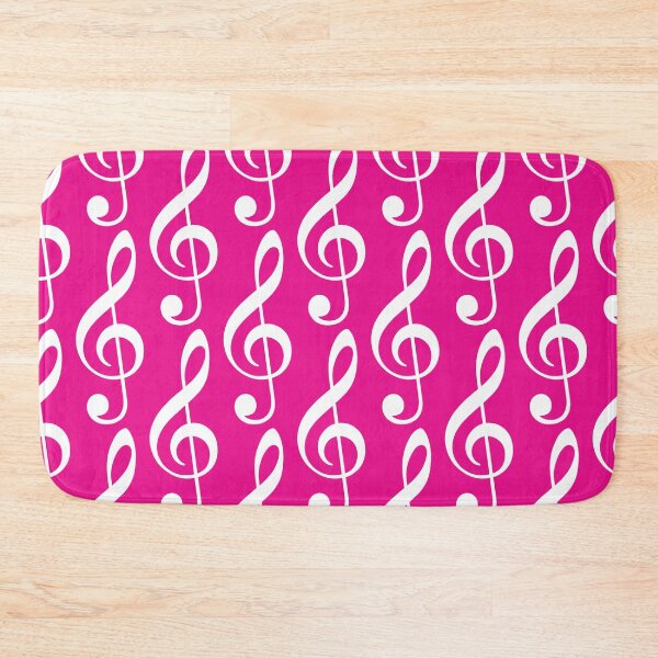 Item preview, White Treble Clef on Hot Pink designed and sold by QuarterMoon.
