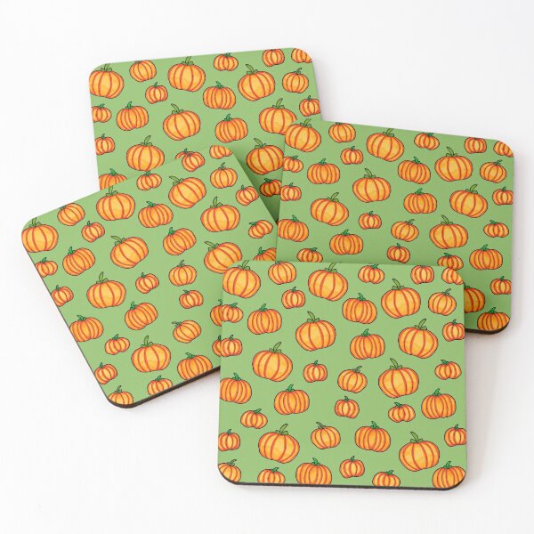 Item preview, Pumpkin Autumn Pattern on Green designed and sold by Harriet Linton.