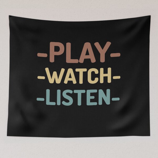 Aperçu de l'œuvre Play Watch Listen Retro créée et vendue par vibrantyy.