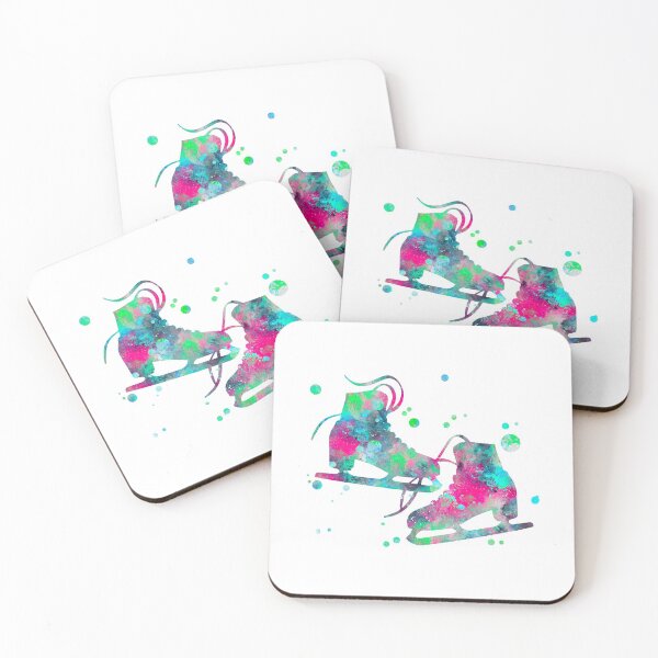 Item preview, Ice Skates Watercolor Painting designed and sold by MiaoMiaoDesign.