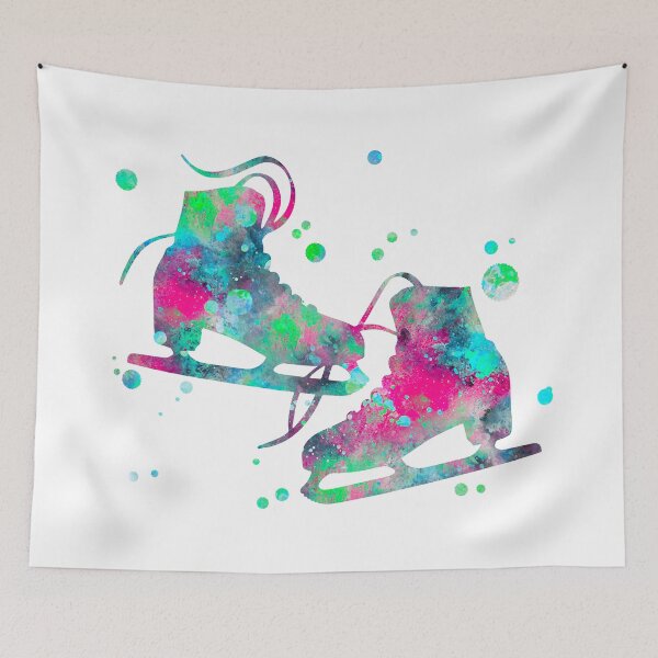 Item preview, Ice Skates Watercolor Painting designed and sold by MiaoMiaoDesign.