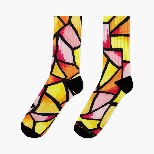 Item preview, Stained Glass Geometric Pattern in Yellow, Orange and Pink designed and sold by Harriet Linton.