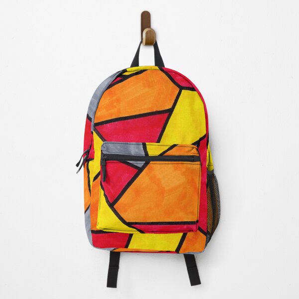 Item preview, Stained Glass Geometric Pattern in Red, Yellow and Orange designed and sold by Harriet Linton.