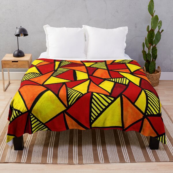 Item preview, Stained Glass Geometric Pattern in Red and Yellow designed and sold by Harriet Linton.