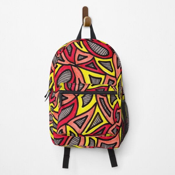Item preview, Red and Yellow Geometric Stained Glass Hand Drawn Pattern designed and sold by Harriet Linton.