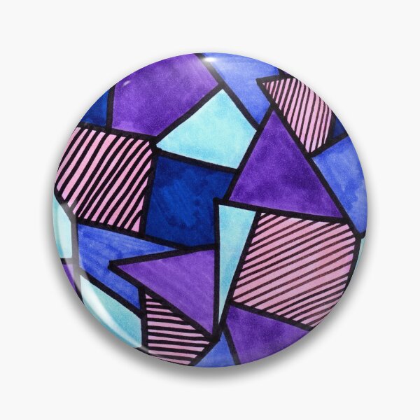 Item preview, Stained Glass Geometric Pattern in Purple and Blue designed and sold by Harriet Linton.