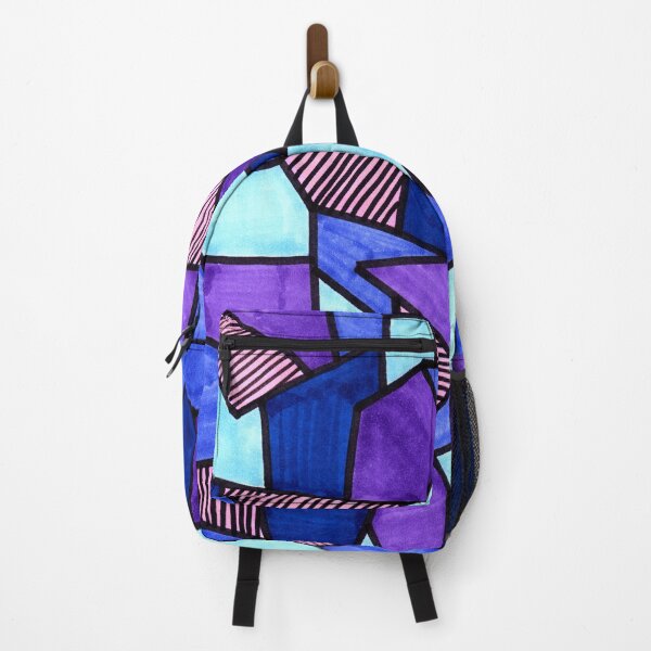 Item preview, Stained Glass Geometric Pattern in Purple and Blue designed and sold by Harriet Linton.