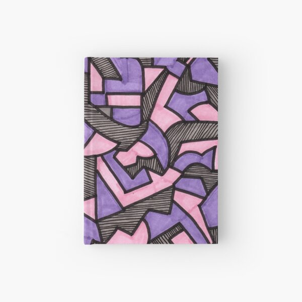 Stained Glass Geometric Pattern in Lavender and Pink Hardcover Journal