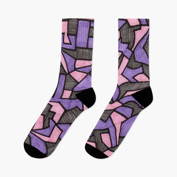 Item preview, Stained Glass Geometric Pattern in Lavender and Pink designed and sold by Harriet Linton.