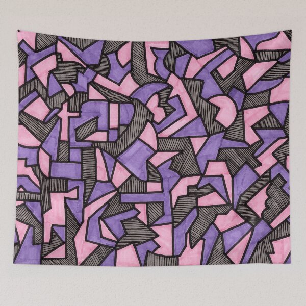 Item preview, Stained Glass Geometric Pattern in Lavender and Pink designed and sold by Harriet Linton.