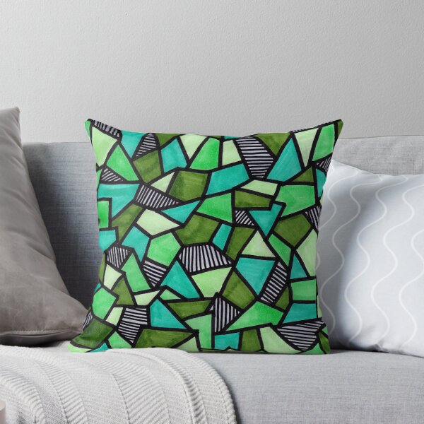 Item preview, Stained Glass Geometric Pattern in Greens designed and sold by Harriet Linton.