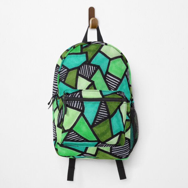 Item preview, Stained Glass Geometric Pattern in Greens designed and sold by Harriet Linton.