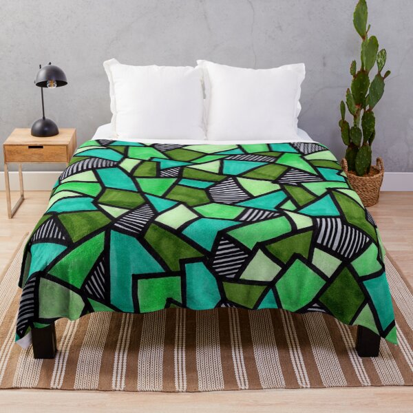 Item preview, Stained Glass Geometric Pattern in Greens designed and sold by Harriet Linton.