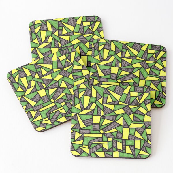 Item preview, Stained Glass Geometric Pattern in Green and Yellow designed and sold by Harriet Linton.
