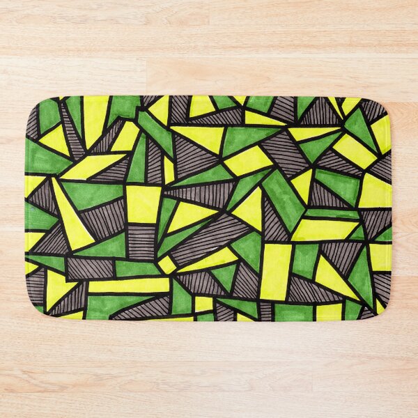 Item preview, Stained Glass Geometric Pattern in Green and Yellow designed and sold by Harriet Linton.