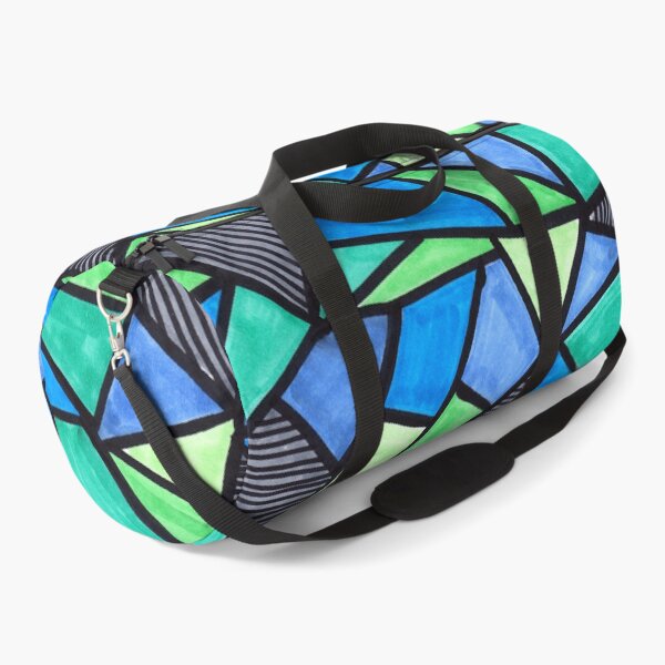 Item preview, Stained Glass Geometric Pattern in Green and Blue designed and sold by Harriet Linton.