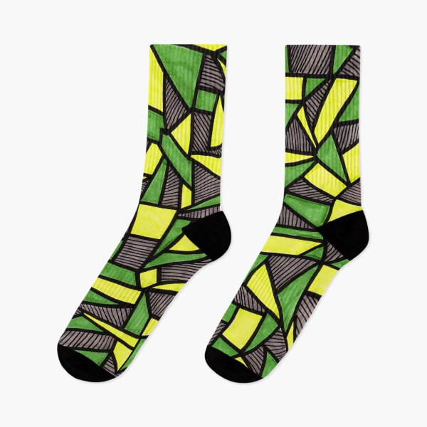 Item preview, Stained Glass Geometric Pattern in Green and Yellow designed and sold by Harriet Linton.