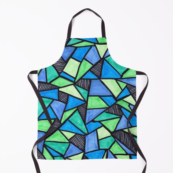 Item preview, Stained Glass Geometric Pattern in Green and Blue designed and sold by Harriet Linton.