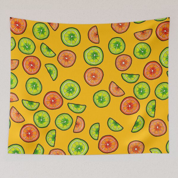 Item preview, Oranges and Limes on Golden Yellow designed and sold by Harriet Linton.