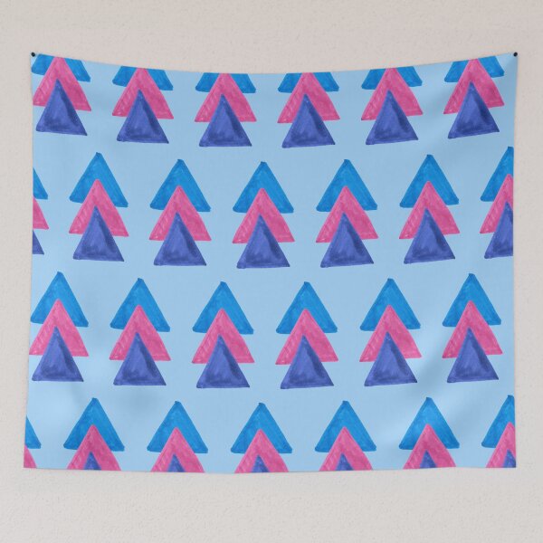 Item preview, Three Triangles Geometric Pattern - Blue and Pink designed and sold by Harriet Linton.