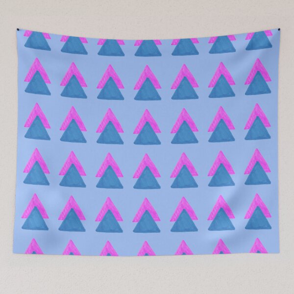 Item preview, Two Triangles Geometric Pattern - Pink and Blue designed and sold by Harriet Linton.