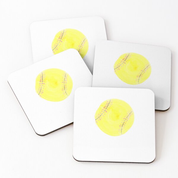 Item preview, Softball Ball Yellow Watercolor Artsy Painting designed and sold by sharedipmemes.