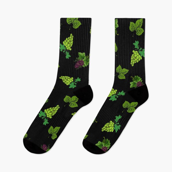 Item preview, Green and purple grapes on black background. designed and sold by KamTamDesigns11.