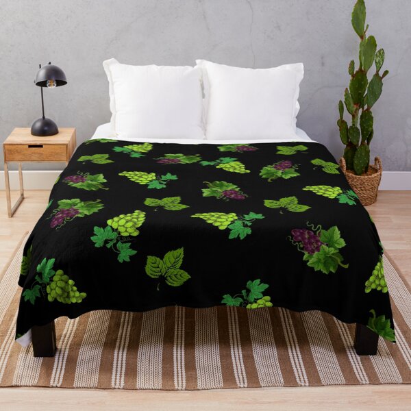 Item preview, Green and purple grapes on black background. designed and sold by KamTamDesigns11.