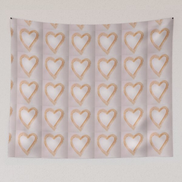 Item preview, Gold painted hearts , handpainted and made into a heart repeat pattern designed and sold by Emma  Amies.