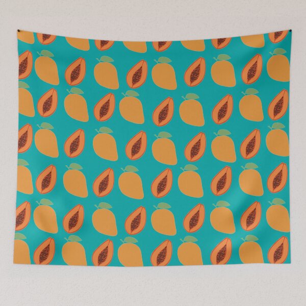 Item preview, Papaya Mango Pattern Blue  designed and sold by TheAfer.