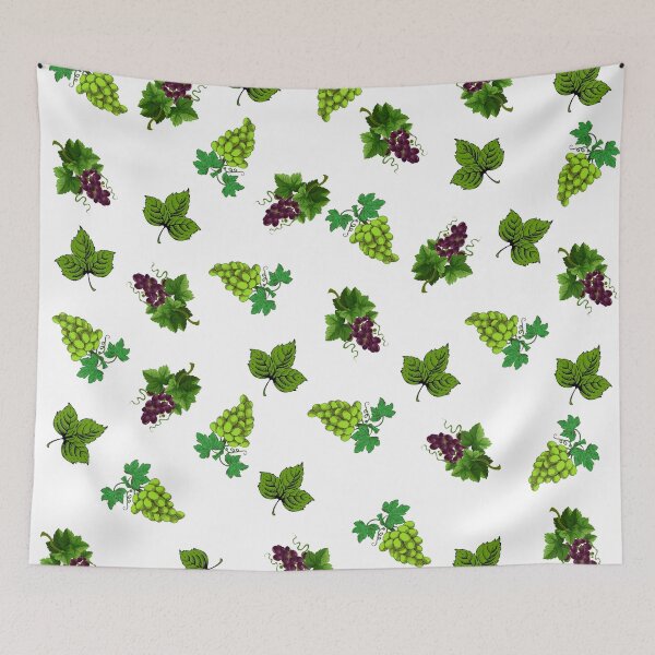 Item preview, Green and purple grapes on white background designed and sold by KamTamDesigns11.