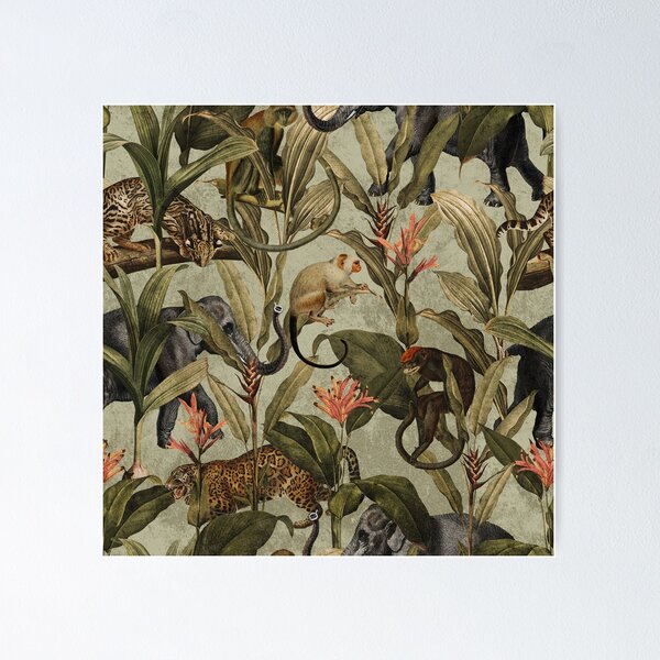 Item preview, Vintage Tropical Jungle Botanical Garden Pattern Nightgarden designed and sold by UtArt.