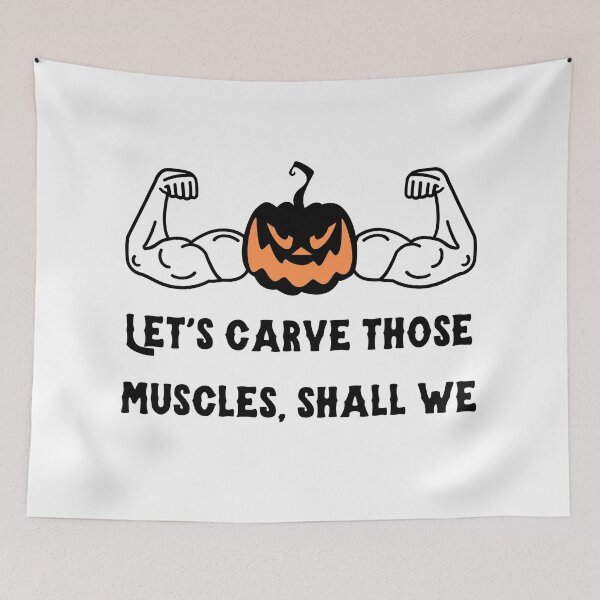 Item preview, Lets carve those muscles Halloween workout design designed and sold by OlgaZhu.