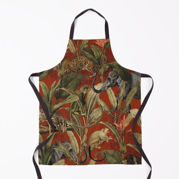 Item preview, Red Vintage Tropical Jungle Botanical Garden Pattern Nightgarden designed and sold by UtArt.