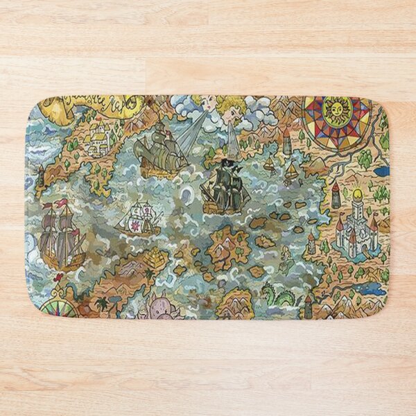 Item preview, Old World Map Antique Maps Ancient Atlas Vintage Pirate Caribbean Treasure Maps Gifts designed and sold by TopTeeShop.