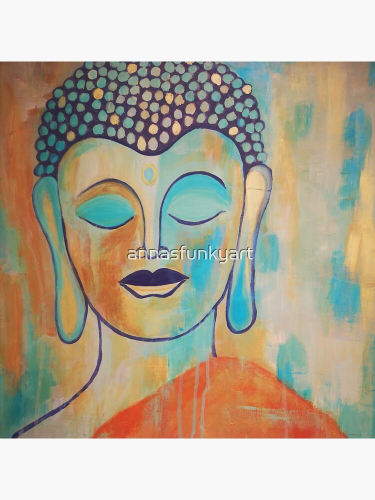 Thumbnail 3 of 3, Sticker, Compassionate Buddha designed and sold by annasfunkyart.