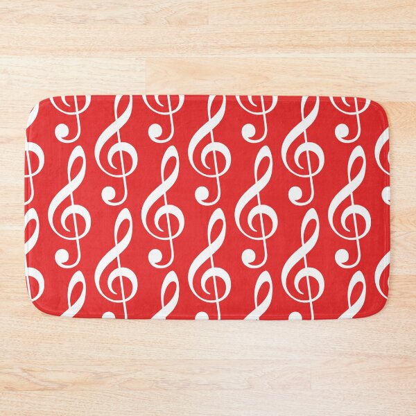 Item preview, White Treble Clef on Red designed and sold by QuarterMoon.